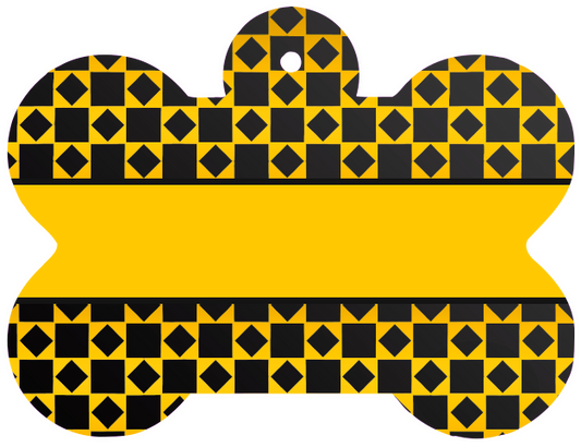 Yellow checked Dog Tag
