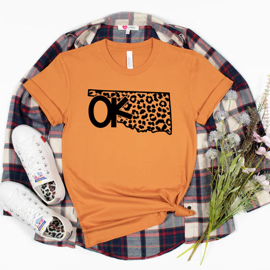 Leopard Oklahoma Short Sleeve T-Shirts