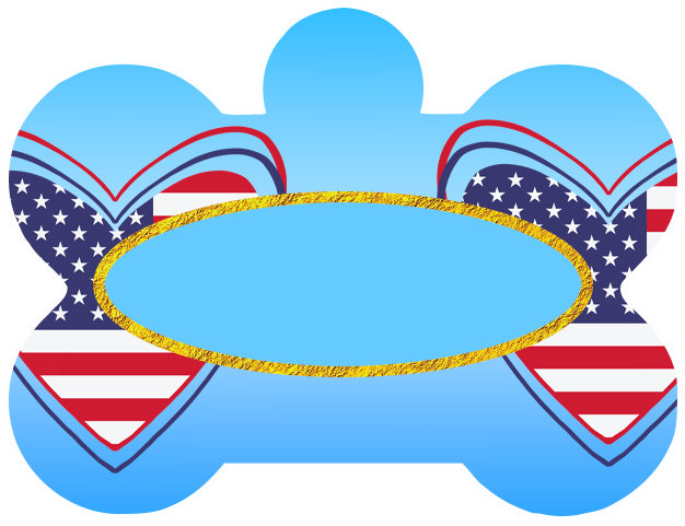 Patriotic Hearts Dog Tag