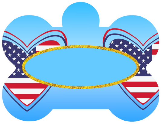 Patriotic Hearts Dog Tag