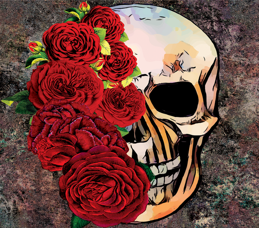 Skull Roses Stainless Steel Tumbler